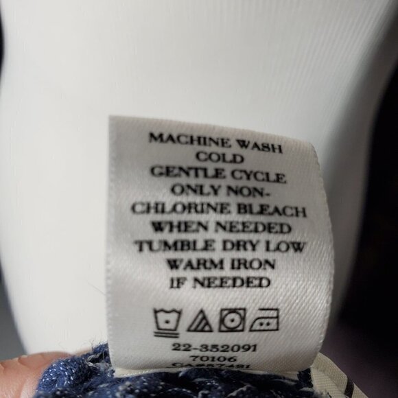 Ann Taylor Gray Blue Round Neck Long Sleeve Zipper Sides Knit Sweater Size Small - Picture 10 of 10